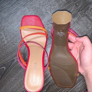 NWOT Marc Fisher Pink and Orange Heels
